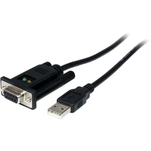 StarTech.com 1m USB Nullmodem RS232 Adapter Kabel - USB 2.0 auf Seriell DB9 mit FTDI Chipsatz - 921,6 kbit/s - Schwarz