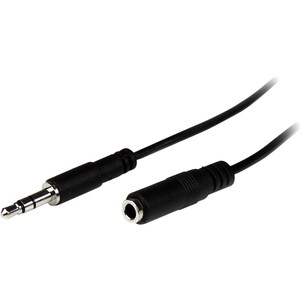 StarTech.com 1m Slim 3.5mm Stereo Extension Audio Cable - M/F - Mini-phone for Audio Device, Headphone, iPod, iPhone - 1m 