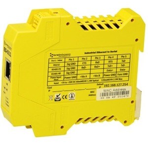 Brainboxes Industrial Ethernet to Serial 1xRS232/422/485 - DIN Rail Mountable - PC, Linux - 1 x Number of Serial Ports Ext
