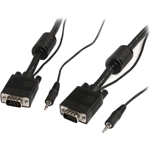 StarTech.com 10m Coax High Resolution Monitor VGA Video Cable with Audio HD15 M/M - Make VGA video and audio connections u