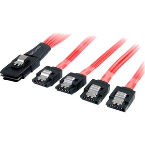 StarTech.com 1m Serial Attached SCSI SAS Cable - SFF-8087 to 4x Latching SATA - Cable for Hard Drive, SAS Controller, Back