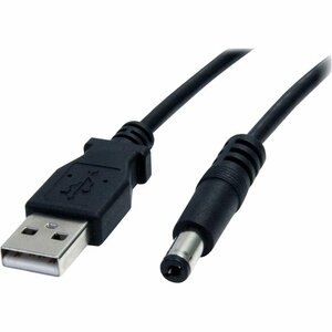 StarTech.com 2m USB to Type M Barrel Cable - USB to 5.5mm 5V DC Cable - USB to Barrel Jack 5V DC Plug - Charge your 5V DC 