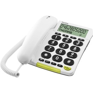 Doro PhoneEasy 312cs Standard Phone - White - Corded - Corded - 1 x Phone Line - Speakerphone - Hearing Aid Compatible