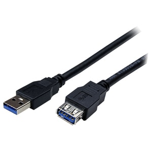 StarTech.com 1m Black SuperSpeed USB 3.0 Extension Cable A to A - M/F - First End: 1 x 9-pin USB 3.0 Type A - Male - Secon