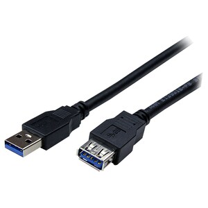 StarTech.com USB 3.0 Verlängerungskabel 1m - Stecker/ Buchse - Schwarz - 5 Gbit/s - Verlängerungskabel - Abschirmung - 28 