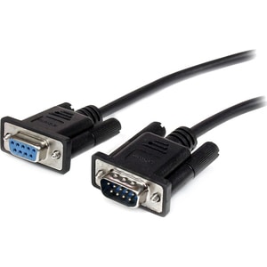 StarTech.com 0.5m Black Straight Through DB9 RS232 Serial Cable - M/F - First End: 1 x 9-pin DB-9 RS-232 Serial - Male - S