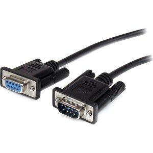 StarTech.com Câble série DB9 RS232 noir en liaison directe 3 m - M/F - Rallonge - Blindé - Nickel Connecteur plaqué - 28 A