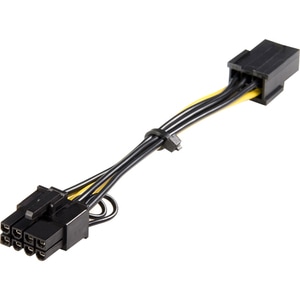 StarTech.com Câble adaptateur d'alimentation PCI Express à 6 broches vers 8 broches de 15 cm - F/M - Pour PCI Express Card