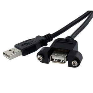 StarTech.com Cavo USB a pannello 30 cm A ad A - F/M - Cable for PC - Prolunga - 24/28 AWG - Nero