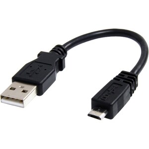StarTech.com 6in Micro USB Cable - A to Micro B - USB for Camera, PDA, Cellular Phone, Tablet, GPS Receiver - 6" - 1 Pack 