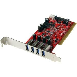 StarTech.com 4 Port PCI SuperSpeed USB 3.0 Adapter Card with SATA/SP4 Power - 4-Port USB 3.0 PCI/PCI-X Card (USB 3.1 Gen 1
