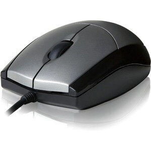 V7 Full size USB Optical Mouse - V7 Full Size USB Wired Optical Mouse - Silver/Gray - Cable Length 5ft (1.6m) Red LED/Opti