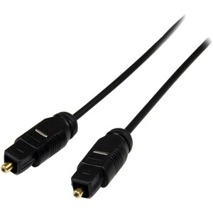 StarTech.com 15 ft Thin Toslink Digital Optical SPDIF Audio Cable - Fiber Optic for Audio Device, Speaker, Satellite Recei