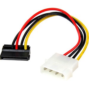 StarTech.com Adaptador Cable 15cm Alimentación SATA Ángulo a la Izquierda 15 Pines a 4 Pines LP4 - Para Disco SATA - LP4 /