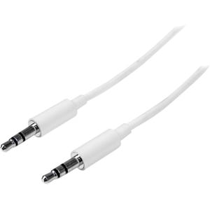 StarTech.com 2m White Slim 3.5mm Stereo Audio Cable - Male to Male - Cable for Audio Device, iPod, iPad, iPhone - First En