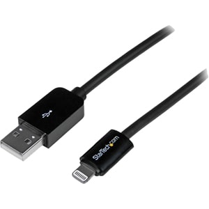 StarTech.com 2m (6ft) Long Black AppleÂ® 8-pin Lightning Connector to USB Cable for iPhone / iPod / iPad - Charge and Sync