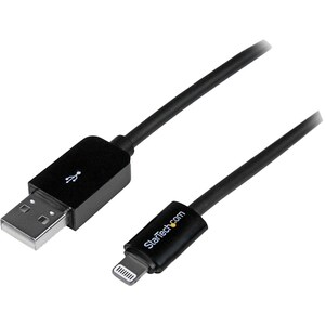 StarTech.com 1m (3ft) Black Apple® 8-pin Lightning Connector to USB Cable for iPhone / iPod / iPad - First End: 1 x 4-pin 