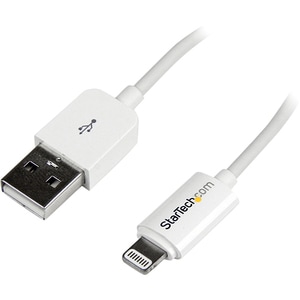StarTech.com 1m (3ft) White Apple® 8-pin Lightning Connector to USB Cable for iPhone / iPod / iPad - First End: 1 x 4-pin 