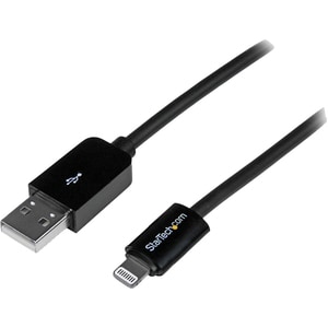 StarTech.com 2m (6ft) Long Black AppleÂ® 8-pin Lightning Connector to USB Cable for iPhone / iPod / iPad - Cable for iPod,