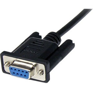 StarTech.com 1m Seriell DB9 RS-232 Nullmodemkabel - Schwarz - St/Bu - Cable for Modem, PC - Abschirmung - 28 AWG - Schwarz