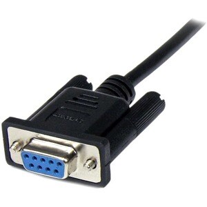 StarTech.com Câble Null Modem Croisé Série RS232 DB9 2 m - Noir - Cable for Modem, PC - Blindé - 28 AWG - Noir