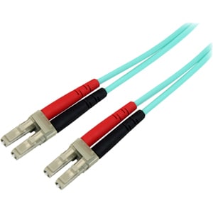 StarTech.com 10m (30ft) LC/UPC to LC/UPC OM3 Multimode Fiber Optic Cable, Full Duplex 50/125 Zipcord, 100G, LSZH Fiber Jum