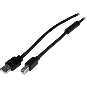 StarTech.com 65ft (20m) Active USB 2.0 A to B Cable, Long USB Cable, USB Printer Cable, 1x USB A (M), 1x USB B (M), Black 