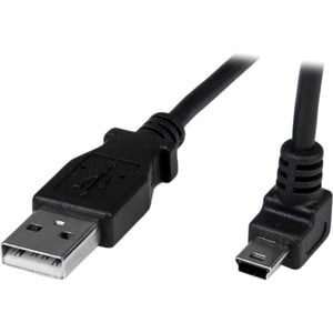 StarTech.com 1m Mini USB Cable - A to Up Angle Mini B - Cable for Digital Camera, Hard Drive, Smartphone, GPS Receiver, Co