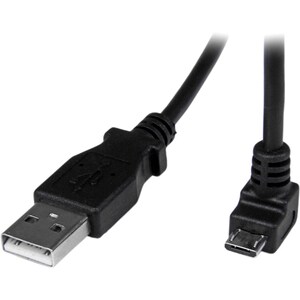 StarTech.com 2m Micro USB Cable - A to Down Angle Micro B - Cable for Smartphone, Digital Camera, Portable Hard Drive, Tab
