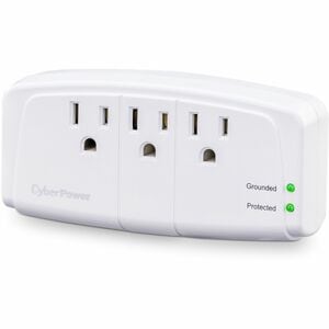 CyberPower CSB300W Essential 3 - Outlet Surge with 900 J - Clamping Voltage 800V, NEMA 5-15P, Wall Tap, EMI/RFI Filtration