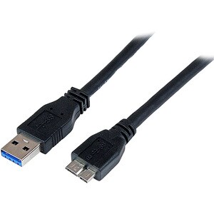 StarTech.com 1m zertifiziertes USB 3.0 SuperSpeed Kabel A auf Micro B - Schwarz - Erster Anschluss: 1 x Typ A Stecker USB 