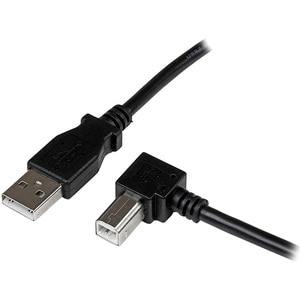 StarTech.com Cavo USB 2.0 A a B con angolare destro da 1 m - M/M - 480 Mbit/s - Schermato - 24/28 AWG - Nero