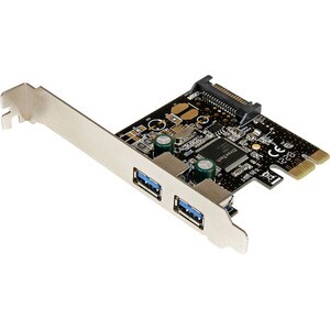 StarTech.com Scheda controller USB SuperSpeed 3.0 PCIe PCI Express a 2 porte con alimentazione SATA - 2 Total USB Port(s) 