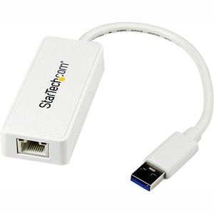 StarTech.com USB 3.0 to Gigabit Ethernet Adapter NIC w/ USB Port - White - Add a Gigabit Ethernet port and a USB 3.0 pass-