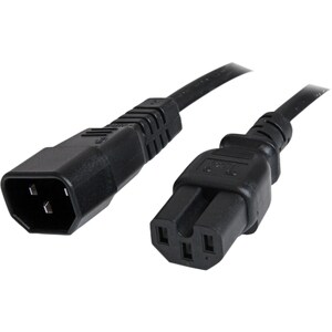 StarTech.com Cable de 1m (3 pies) de Extensión de Servicio Pesado, Cable Alargador de Alimentación IEC 320 C14 a IEC 320 C