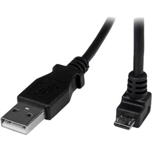 StarTech.com 2m Micro USB Cable Cord - A to Down Angle Micro B - Down Angled Micro USB Cable - 1x USB A (M), 1x USB Micro 