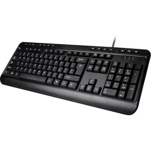 Adesso AKB-132 Multimedia Desktop Keyboard - Cable Connectivity - PS/2 Interface - 104 Key(s) - Media Player, Volume Down,