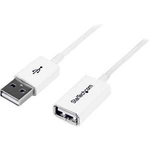 StarTech.com 1m White USB 2.0 Extension Cable Cord - A to A - USB Male to Female Cable - 1x USB A (M), 1x USB A (F) - Whit