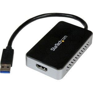 StarTech.com USB 3.0 to HDMI External Video Card Multi Monitor Adapter with 1-Port USB Hub â€" 1920x1200 / 1080p - 1 x 9-p