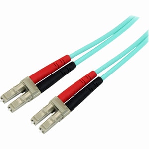 StarTech.com 3m (10ft) LC/UPC to LC/UPC OM3 Multimode Fiber Optic Cable, Full Duplex 50/125 Zipcord, 100G, LSZH Fiber Jump