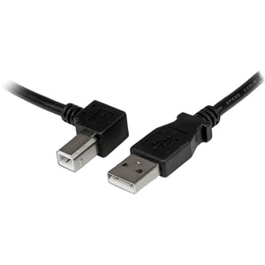 StarTech.com Câble USB 2.0 A vers USB B Coudé à Gauche Mâle / Mâle pour imprimante - 3 m - Noir - 480 Mbit/s - Blindé - Ni