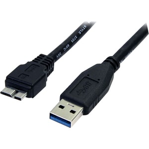 StarTech.com 0.5m (1.5ft) Black SuperSpeed USB 3.0 (5Gbps) Cable A to Micro B - M/M - Connect a USB 3.0 Micro USB external