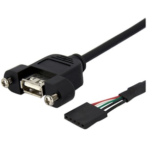 StarTech.com 91 cm Panel Mount USB Cable - USB A to Motherboard Header Cable F/F - USB A-Female to USB Header Adapter - US