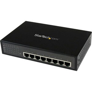 StarTech.com 8 Port Unmanaged Industrial Gigabit Power over Ethernet Switch - 802.3af/at PoE+ Switch - Wall Mountable - Co