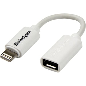 StarTech.com White Micro USB to Apple 8-pin Lightning Connector Adapter for iPhone / iPod / iPad - Cable for iPhone - Firs