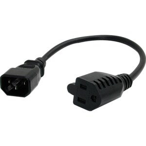 StarTech.com Cable de 0.3m de Extensión de Alimentación, IEC 320 C14 a NEMA 5-15R, 10A 125V, 18AWG, Cable de Corriente par