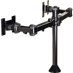 Newstar Full Motion Dual Desk Mount (grommet) for two 10-27" Monitor Screens, Height Adjustable - Black - Height Adjustabl