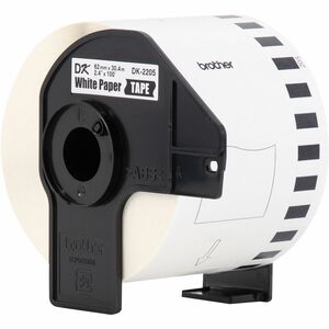 Brother Continuous Length Paper Tape - 2 2/5"" (60.96 mm) Width x 100 ft (30.5 m) Length - Direct Thermal - 1 Roll