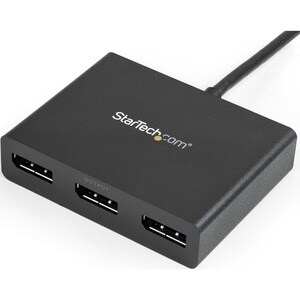 StarTech.com 3-Port Multi Monitor Adapter, Mini DisplayPort 1.2 to DP MST Hub, Video Splitter for Extended Desktop Mode, W