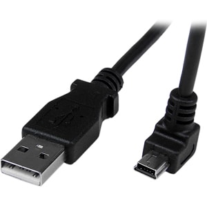 StarTech.com Cable Adaptador 2m USB A Macho a Mini USB B Macho Acodado en Ángulo hacia Abajo - Cable for Cámara Digital, D